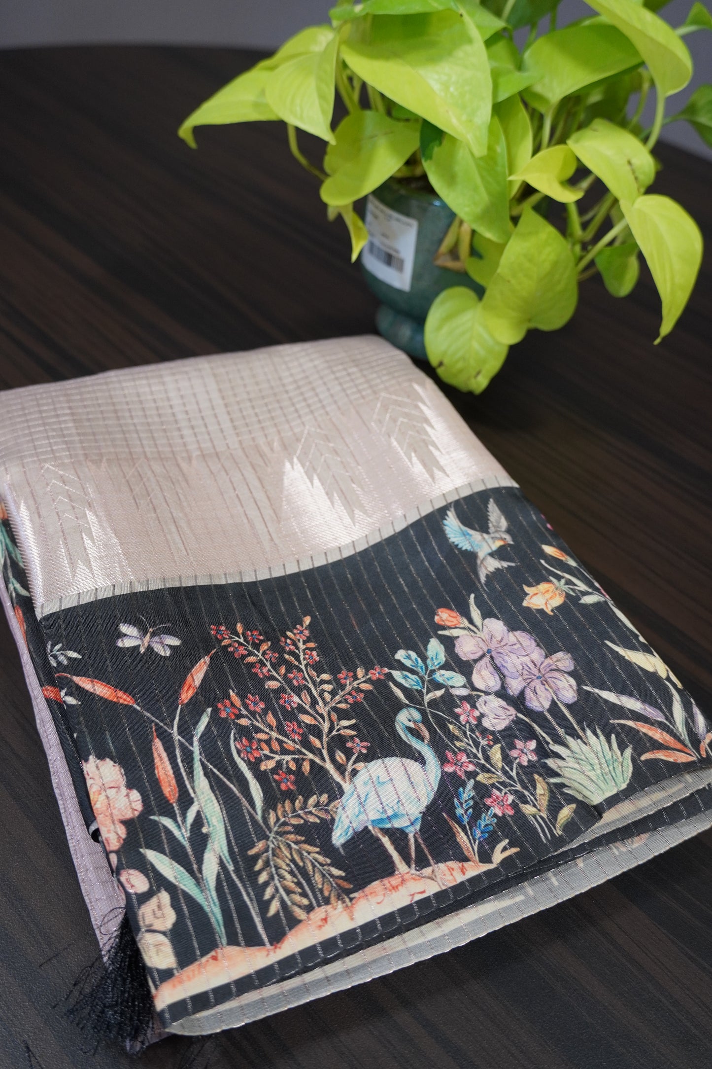 Mulberry Silk Saree- Zari Checks Lavender