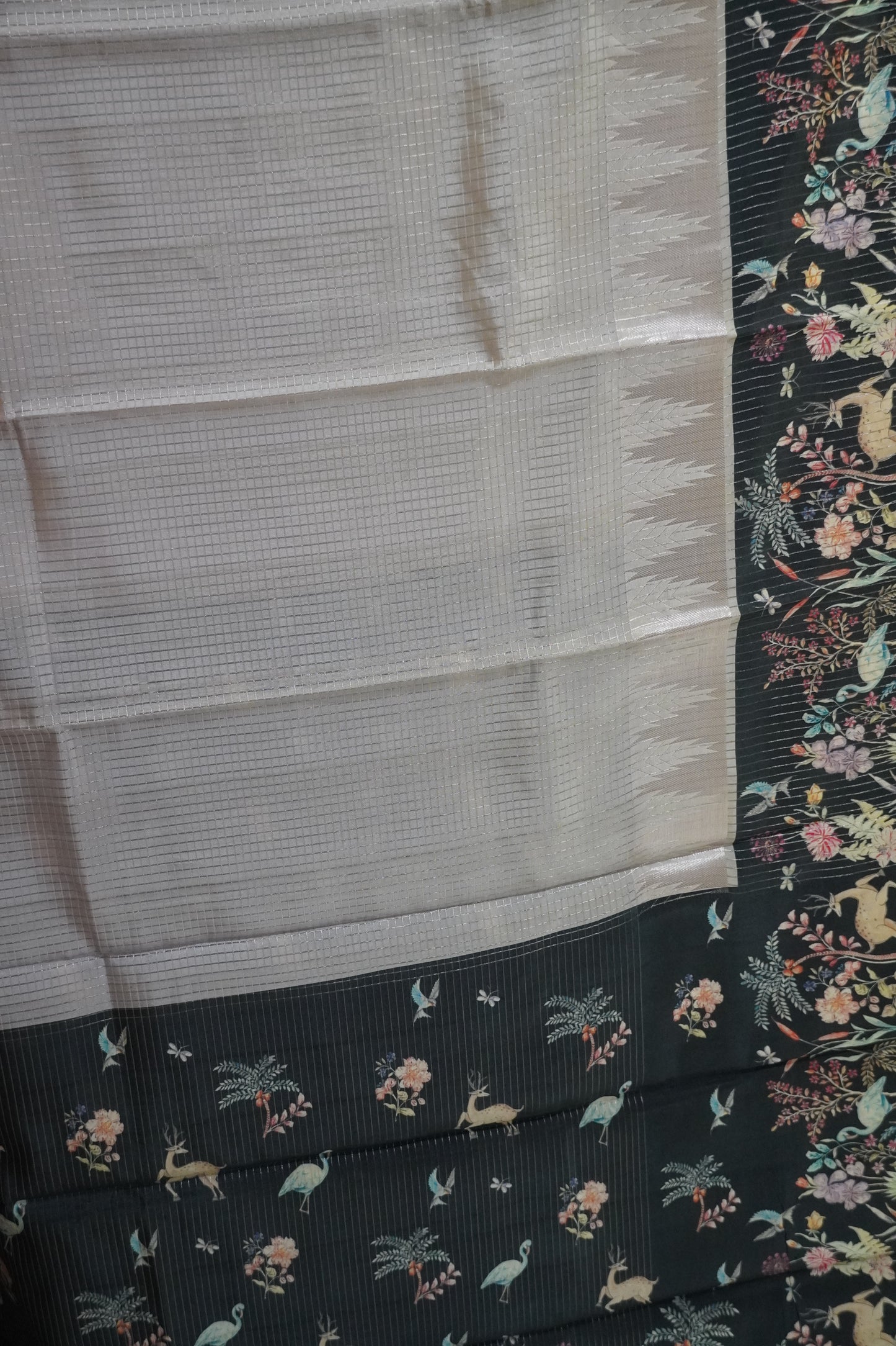 Mulberry Silk Saree- Zari Checks Lavender