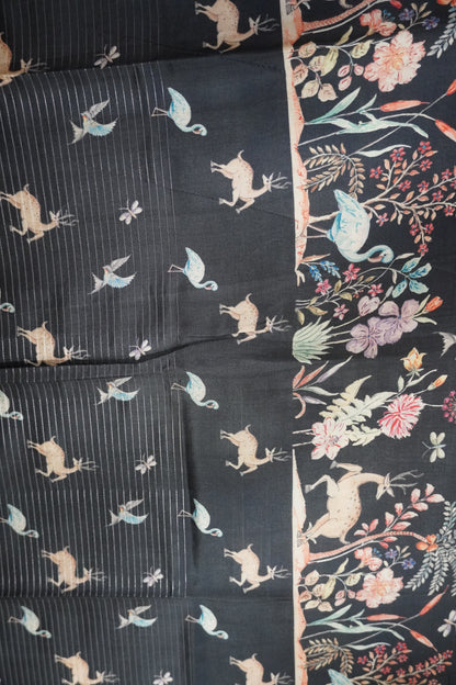 Mulberry Silk Saree- Zari Checks Lavender