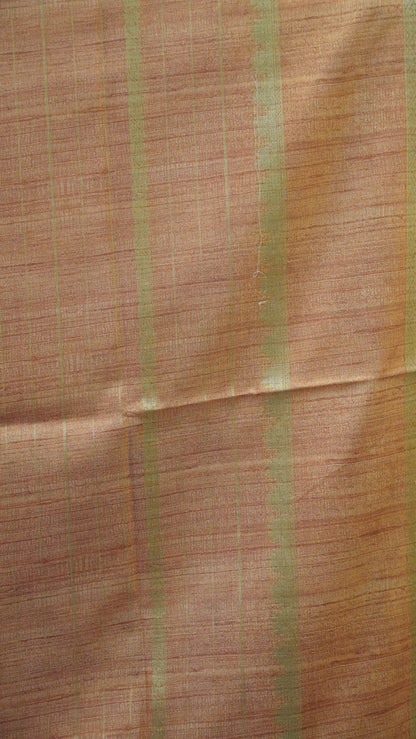 Semi Tussar Saree Floral -Pink Floral Maharaja Pattern