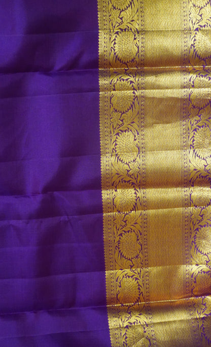 Pure Kanjivaram Silk Saree -Purple Brocade Silk