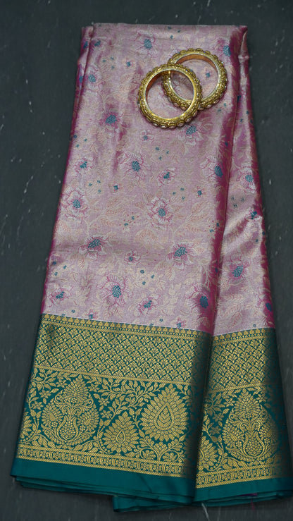 Bridal Tissue Saree-Baby Pink With Full Gold