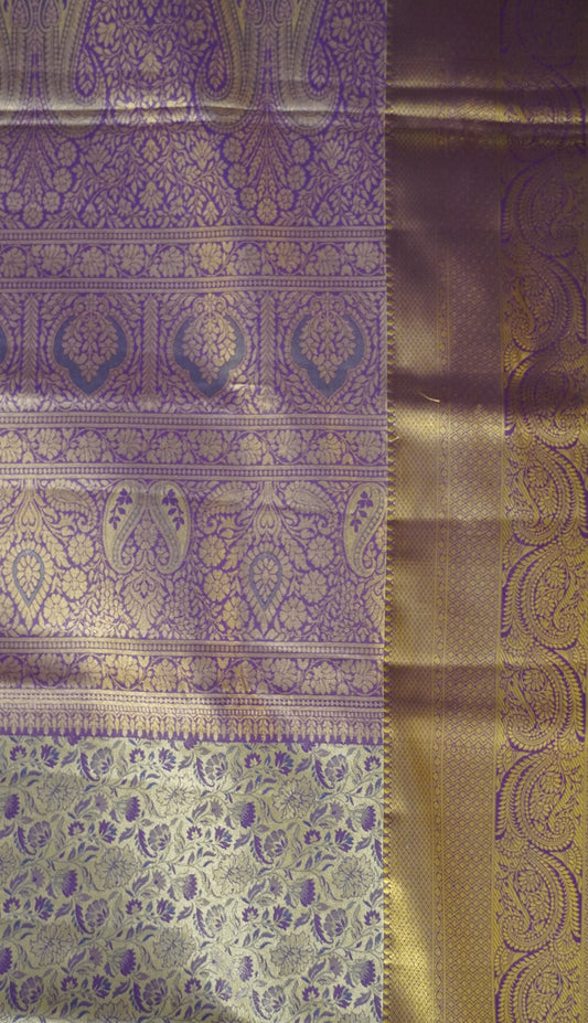 Bridal Tissue Saree-Wine With Full Gold