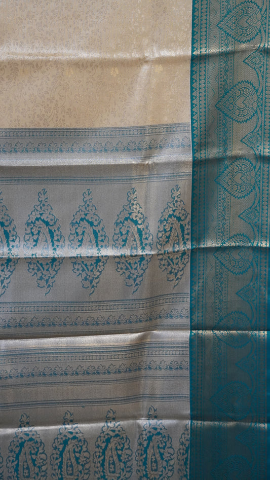 Bridal Tissue Saree-Lite Cream With Full Gold