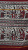 Semi Linen Lavender Saree With Madhubani Print Maroon thumbnail