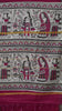 Semi Linen Lavender Saree With Madhubani Print Pink thumbnail