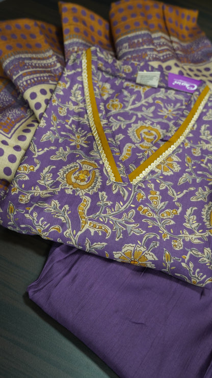 3pcs Salwar Set-Collard V neck