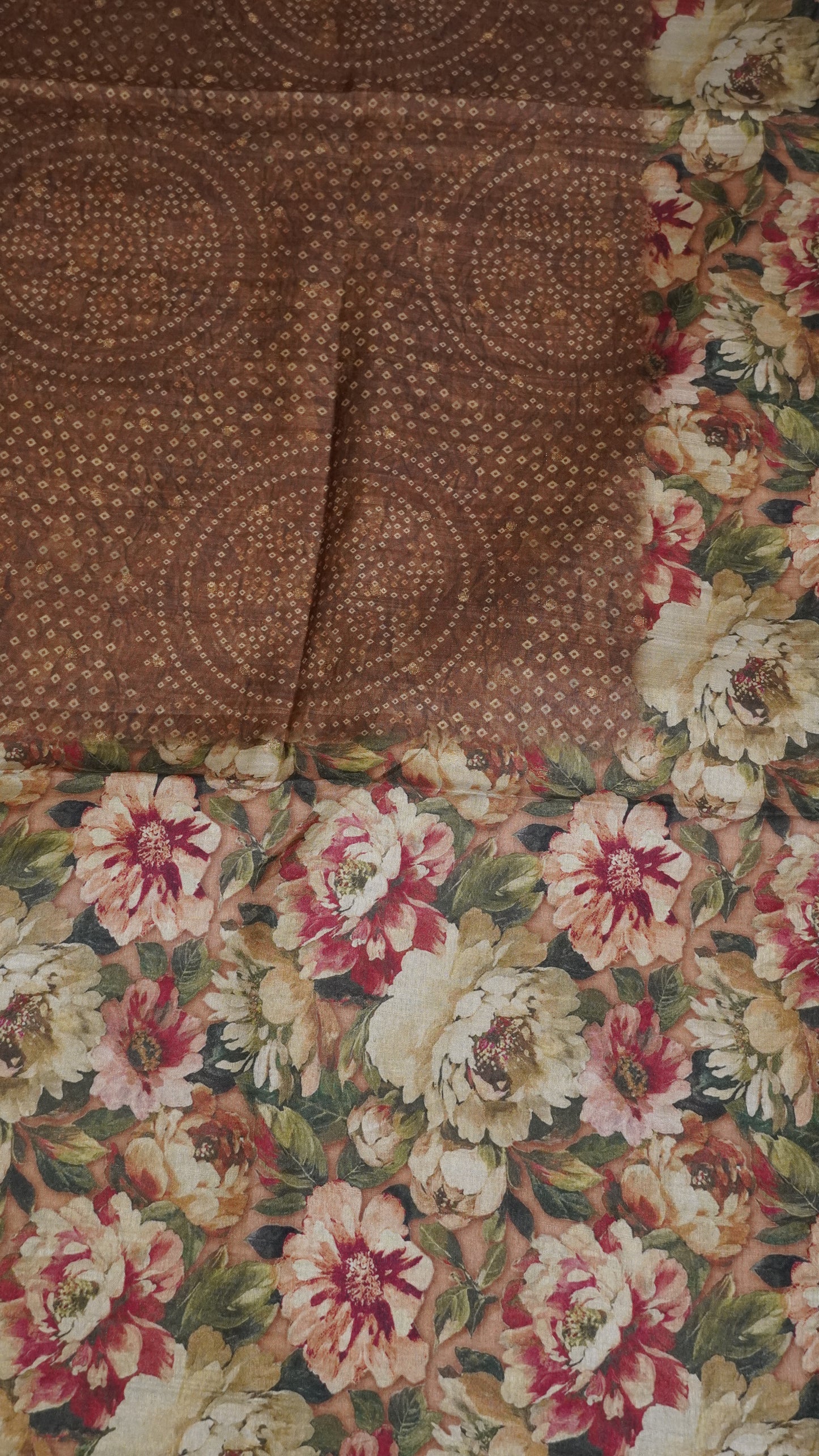 Tussar Saree - Bandini Golden Brown