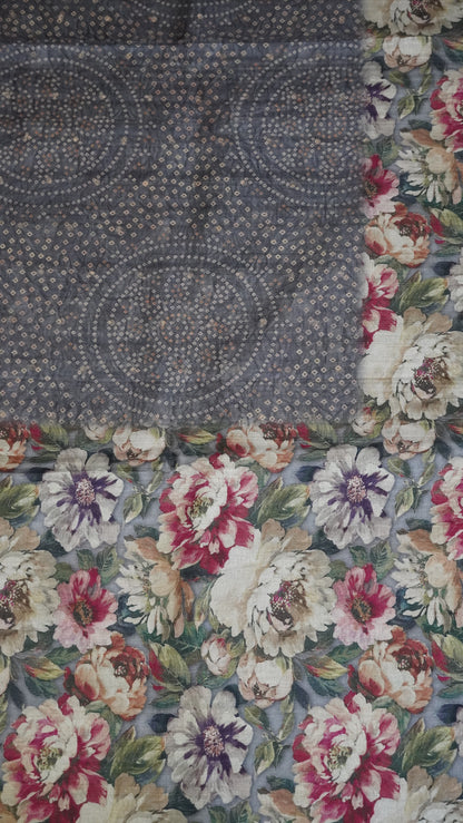 Tussar Saree - Bandini Grey