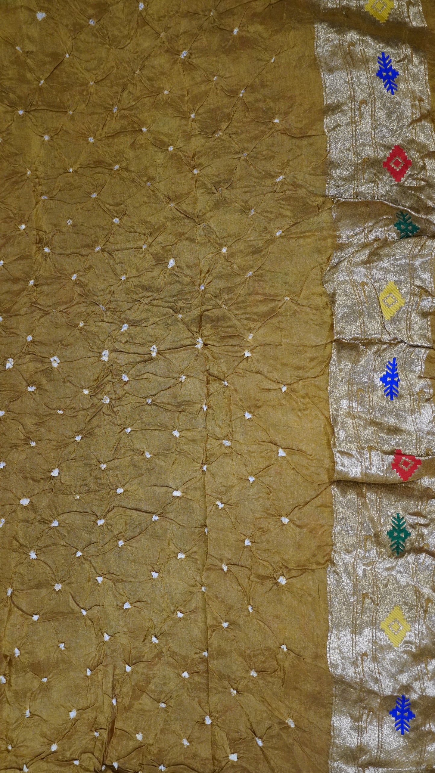 Modal Silk Saree- Zari Peacock Border Golden