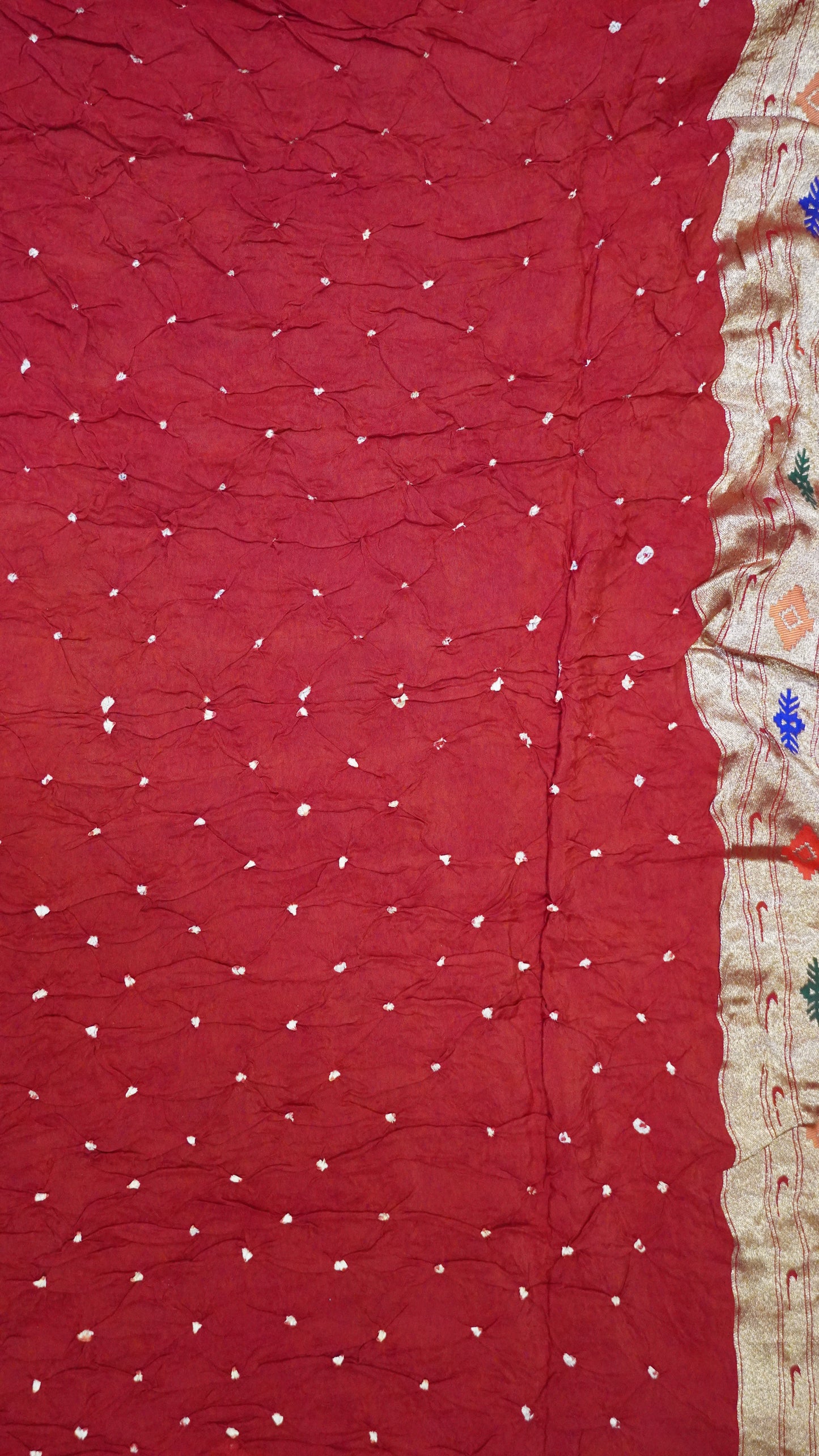 Modal Silk Saree - Zari Peacock Border Red