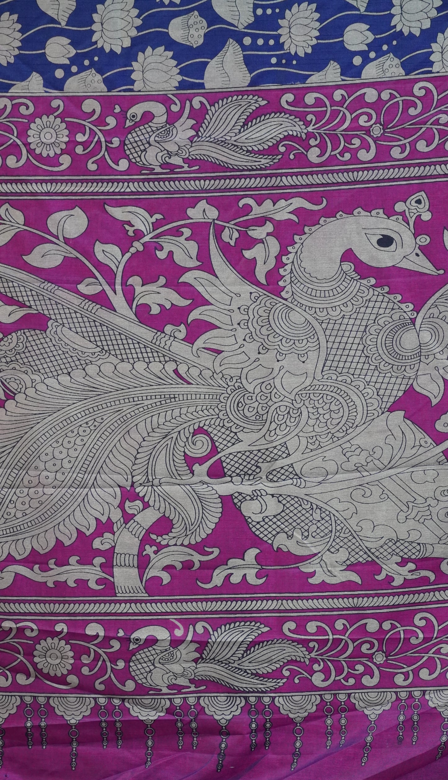 Semi Pattola Saree Floral Blue