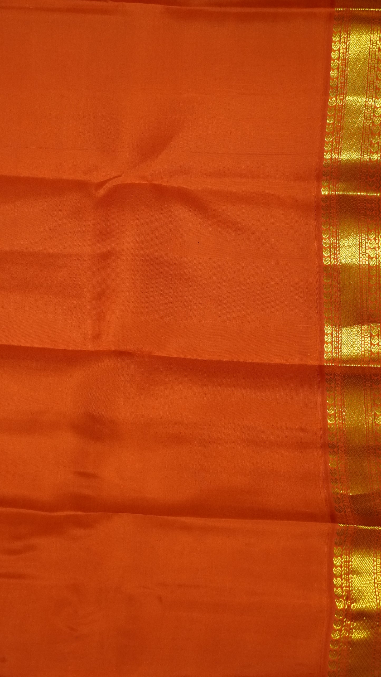 Pure Silk Saree - Lime Yellow - Orange