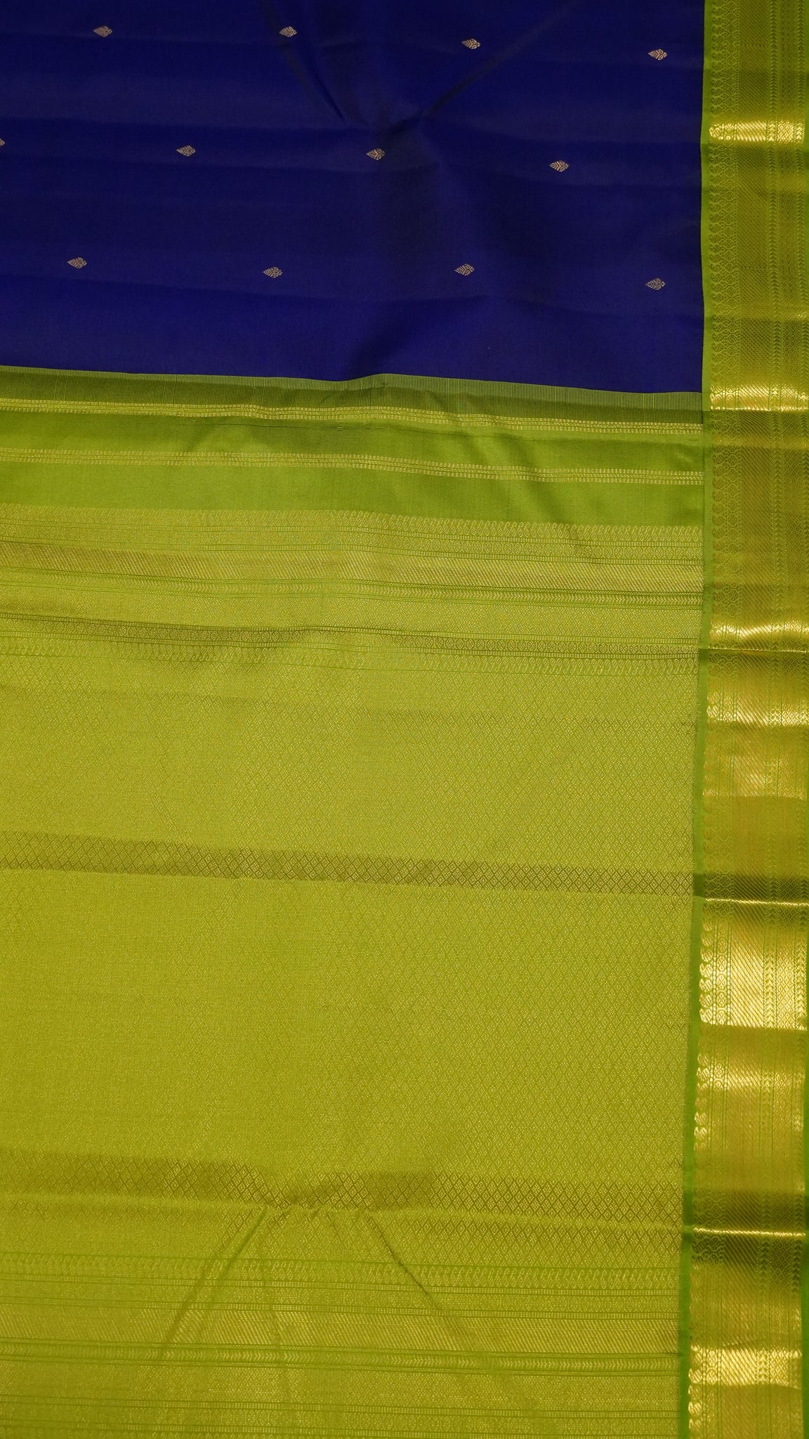 Pure Silk Saree - Royal Blue - Green