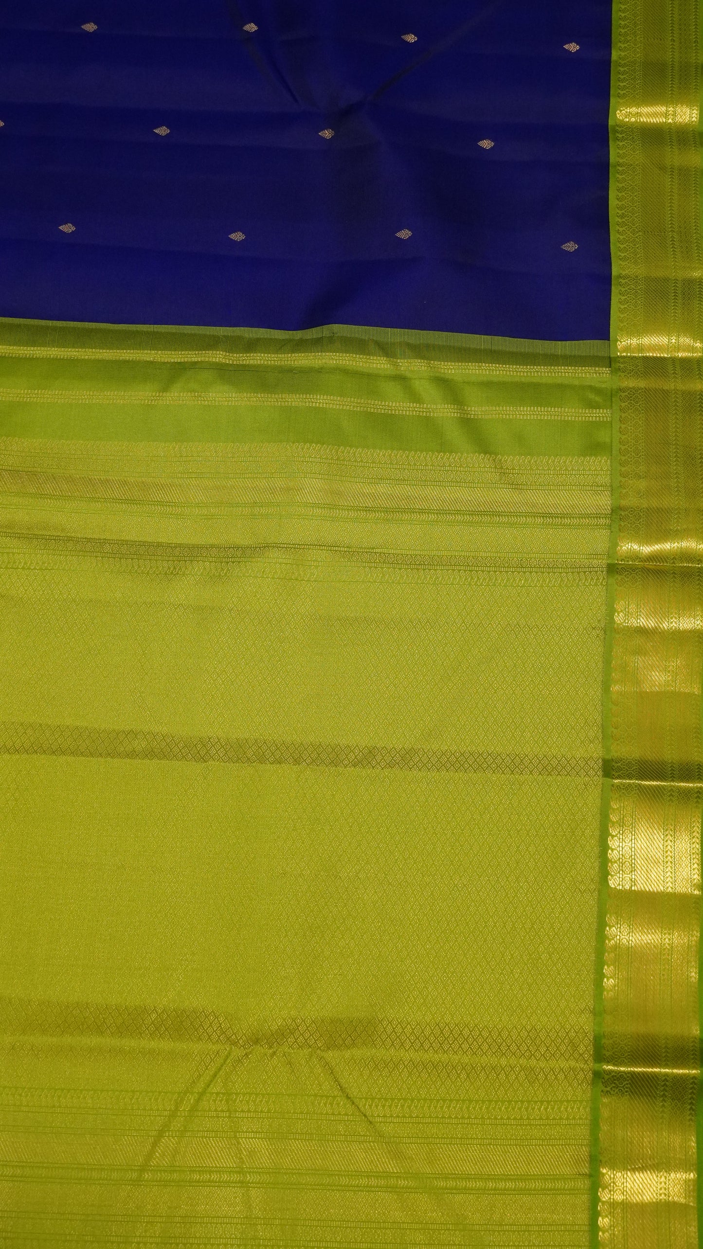 Pure Silk Saree - Royal Blue - Green
