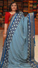 Jute Shiffon Saree Blue thumbnail