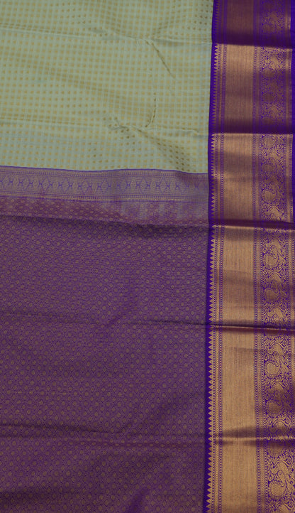 Semi Kanjivaram Silk Saree - Beige 1000 Butta
