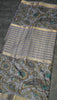 Semi Printed Kalamkari Silk Saree Lavendar thumbnail