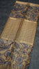 Semi Printed Kalamkari Silk Saree Mustard thumbnail