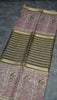 Semi Printed Pichwai Silk Saree Olive Green thumbnail