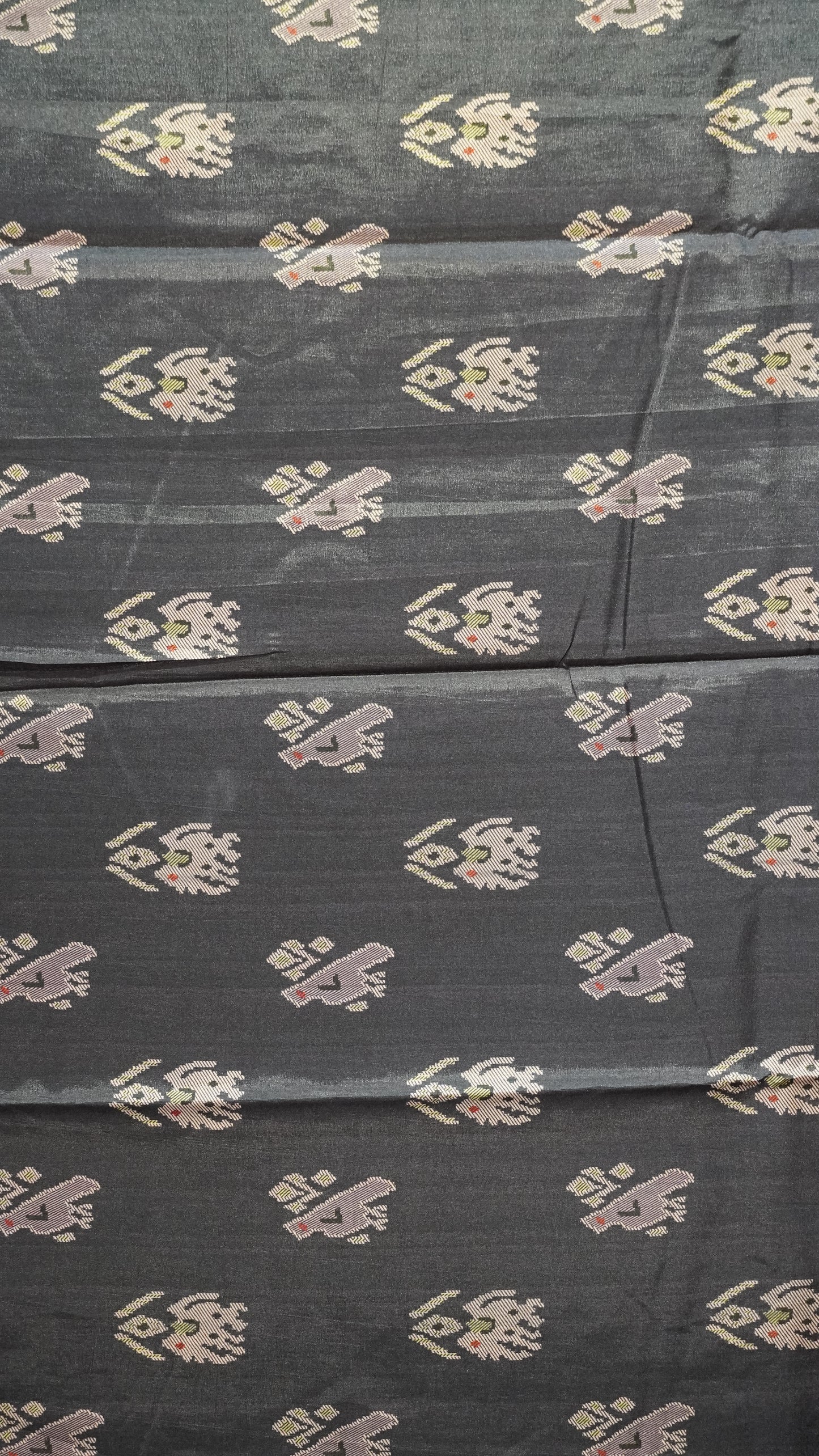 Semi Tussar Saree Checkered Pattern Wine