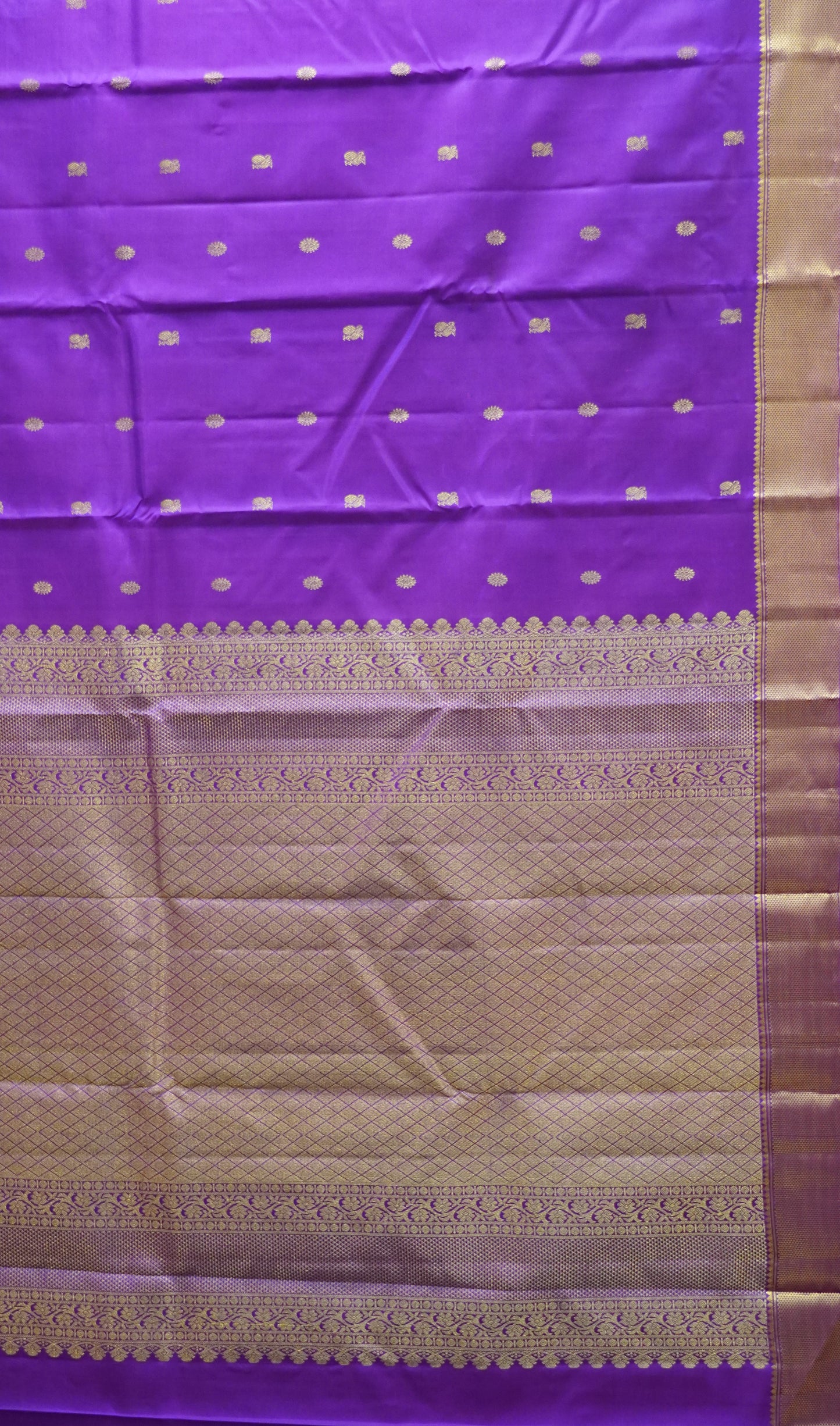 Pure Kanjivaram Silk Saree -Purple Mayil Chakram