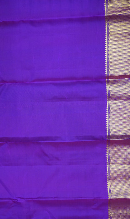 Pure Kanjivaram Silk Saree -Purple Mayil Chakram