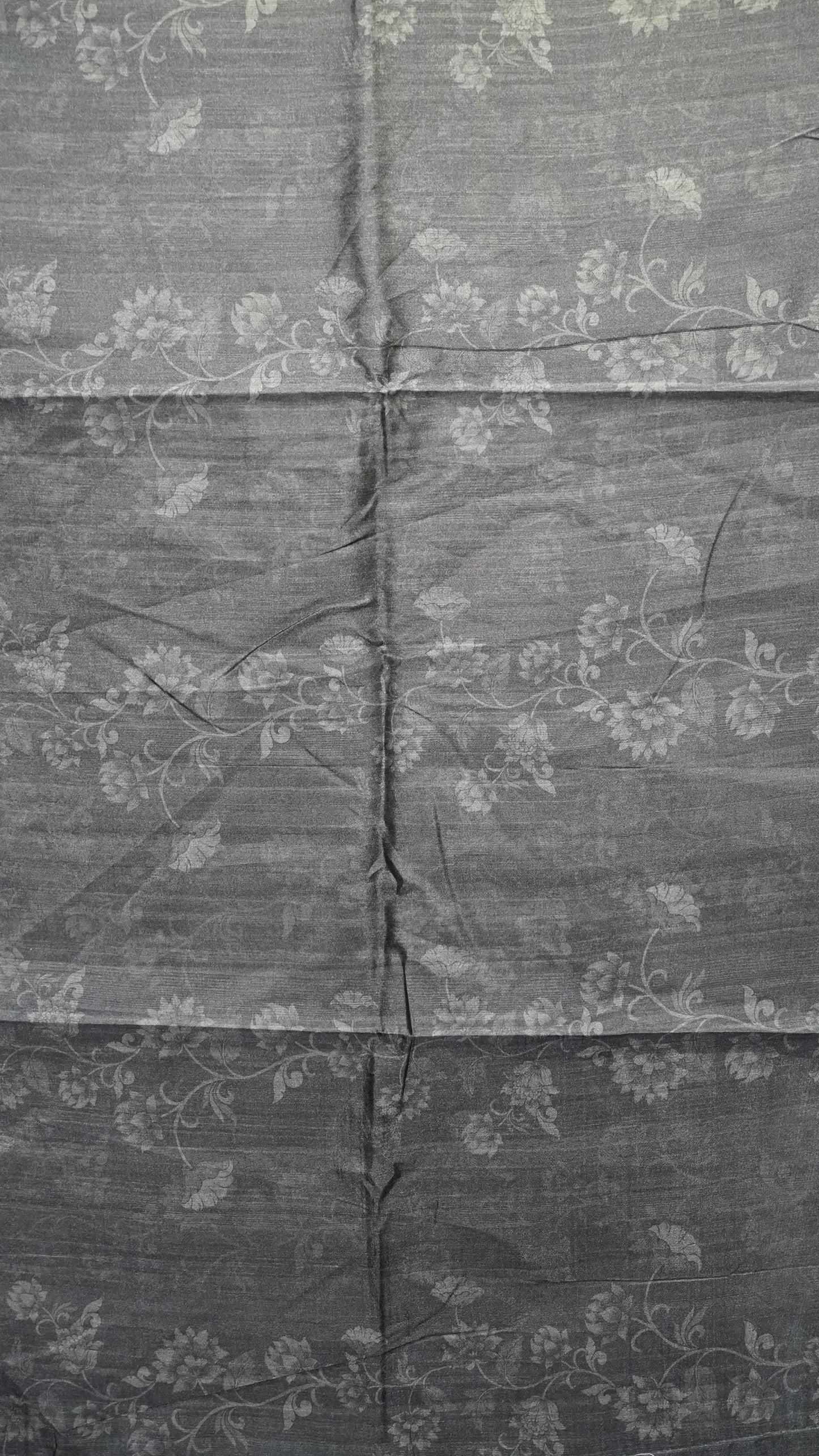 Semi Tussar Saree Kalamkari With Floral Pattern Green