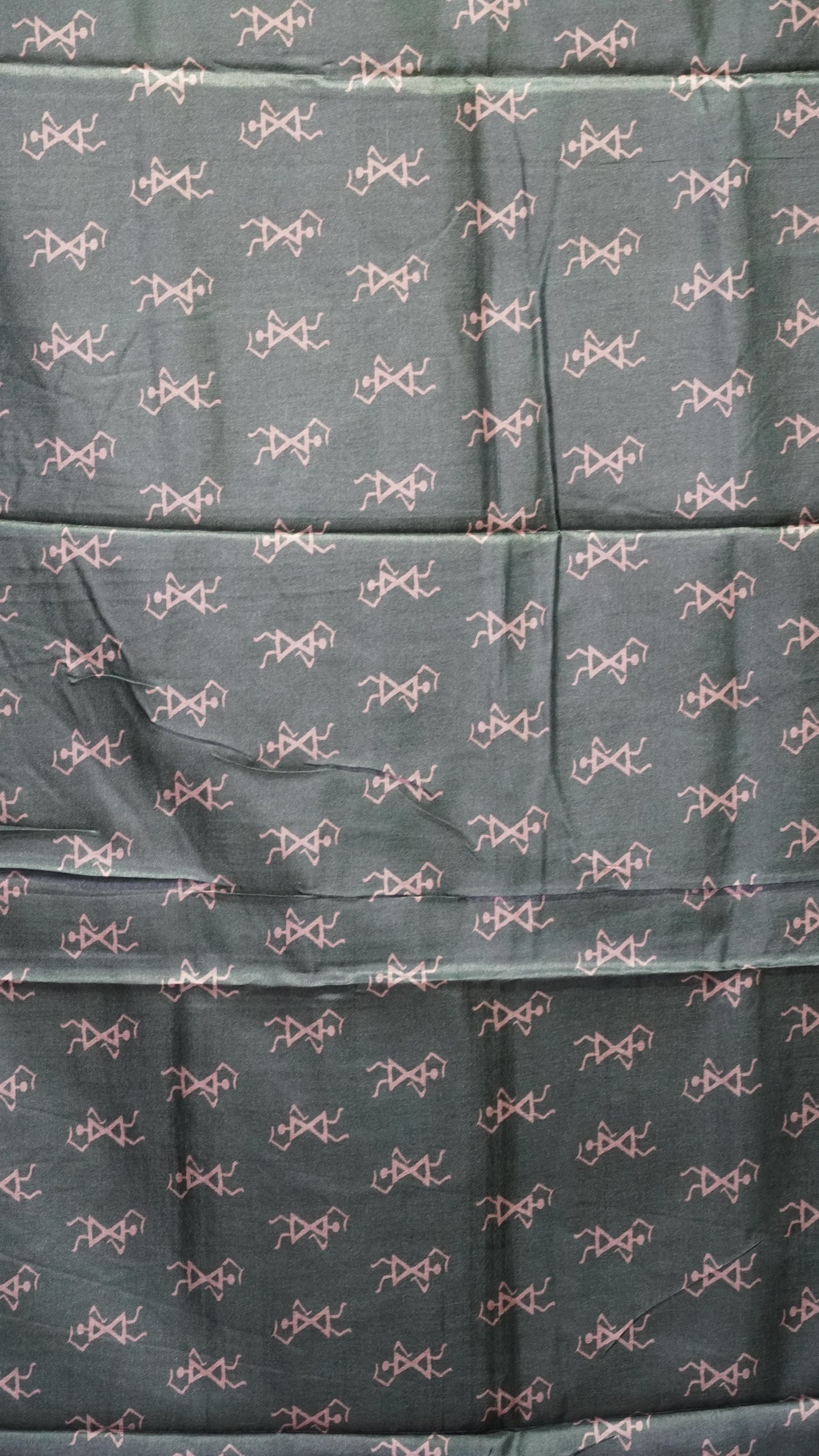 Dola Silk Warli Print Mustard