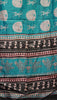 Dola Silk Warli Print Teal Blue thumbnail