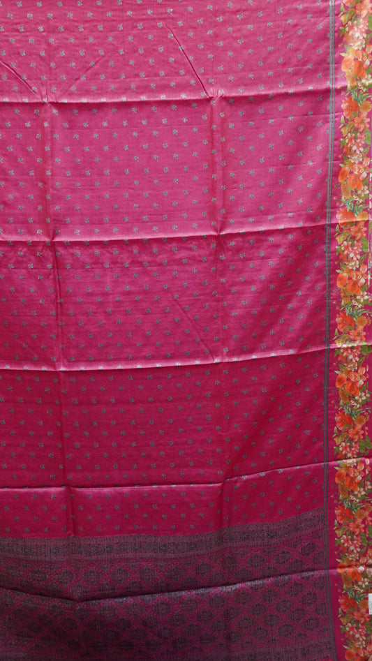 Pure Tussar Saree - Small Butta-Pink
