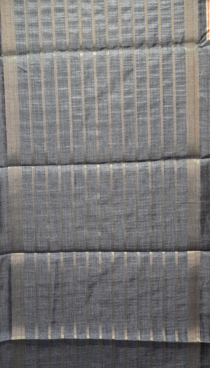 Semi Printed Pichwai Silk Saree Grey