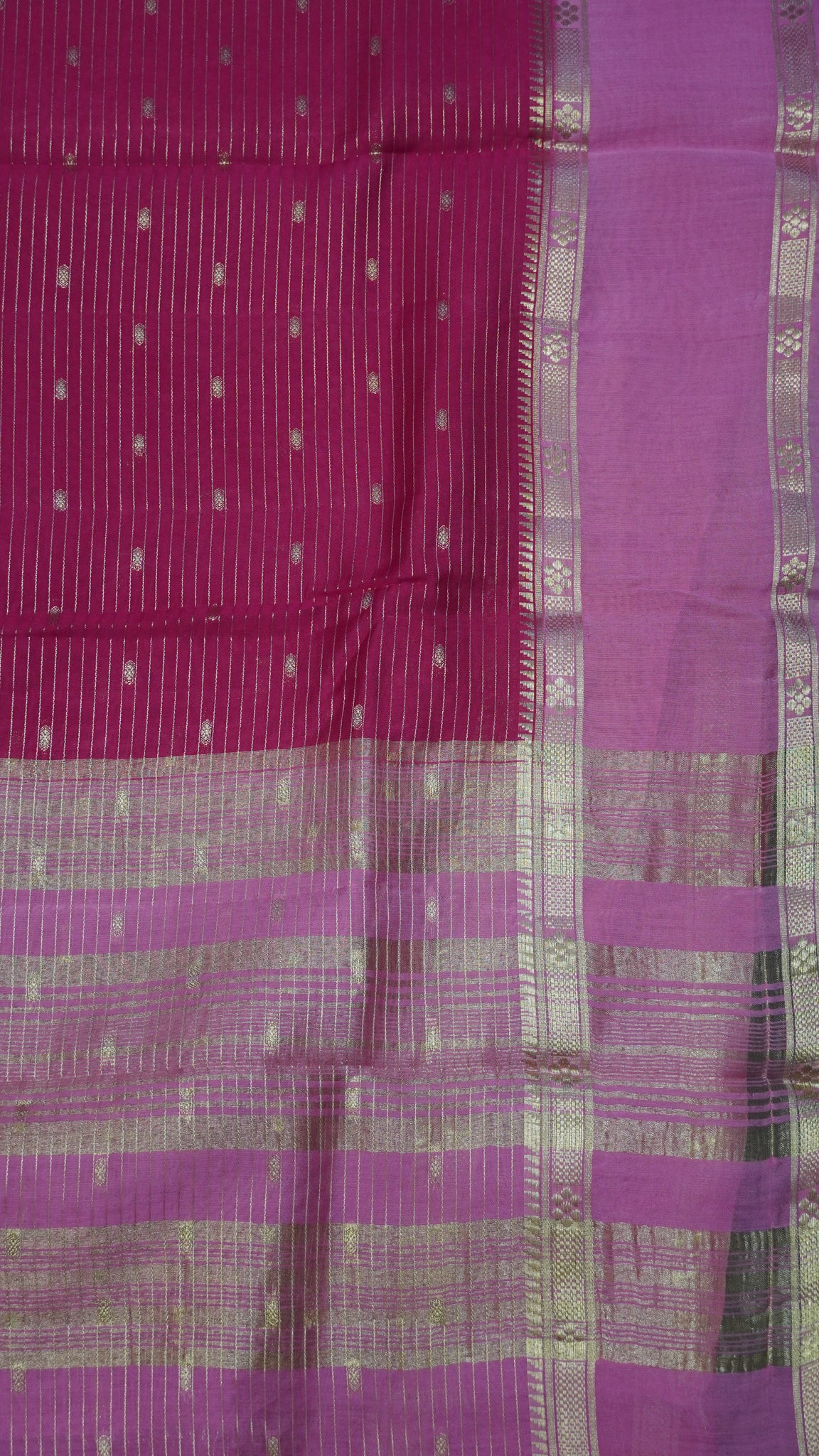 Viscose Saree-Floral Rettapet -Rani Pink