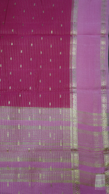 Viscose Saree-Floral Rettapet -Rani Pink