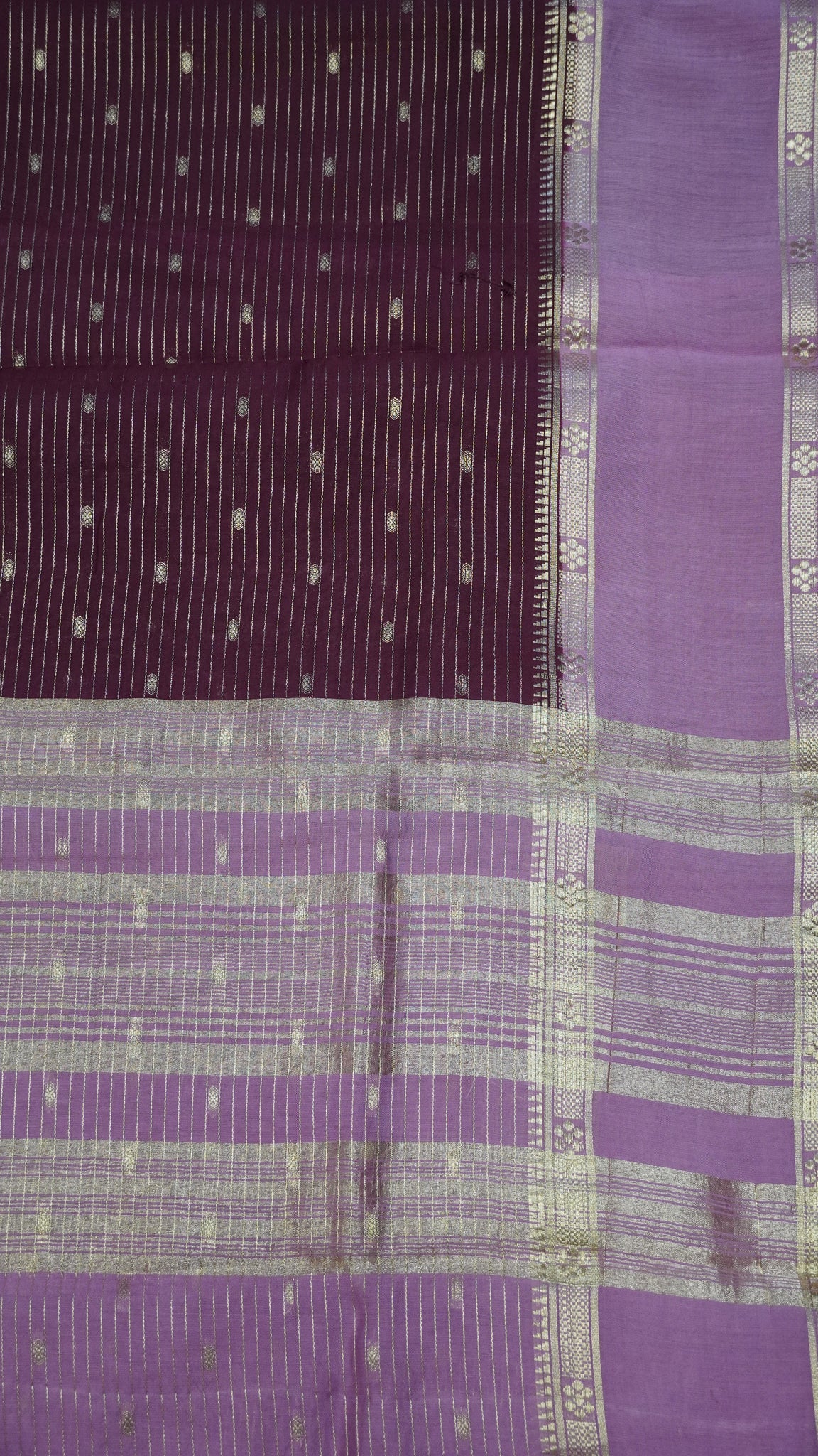 Viscose Saree-Floral Rettapet - Wine