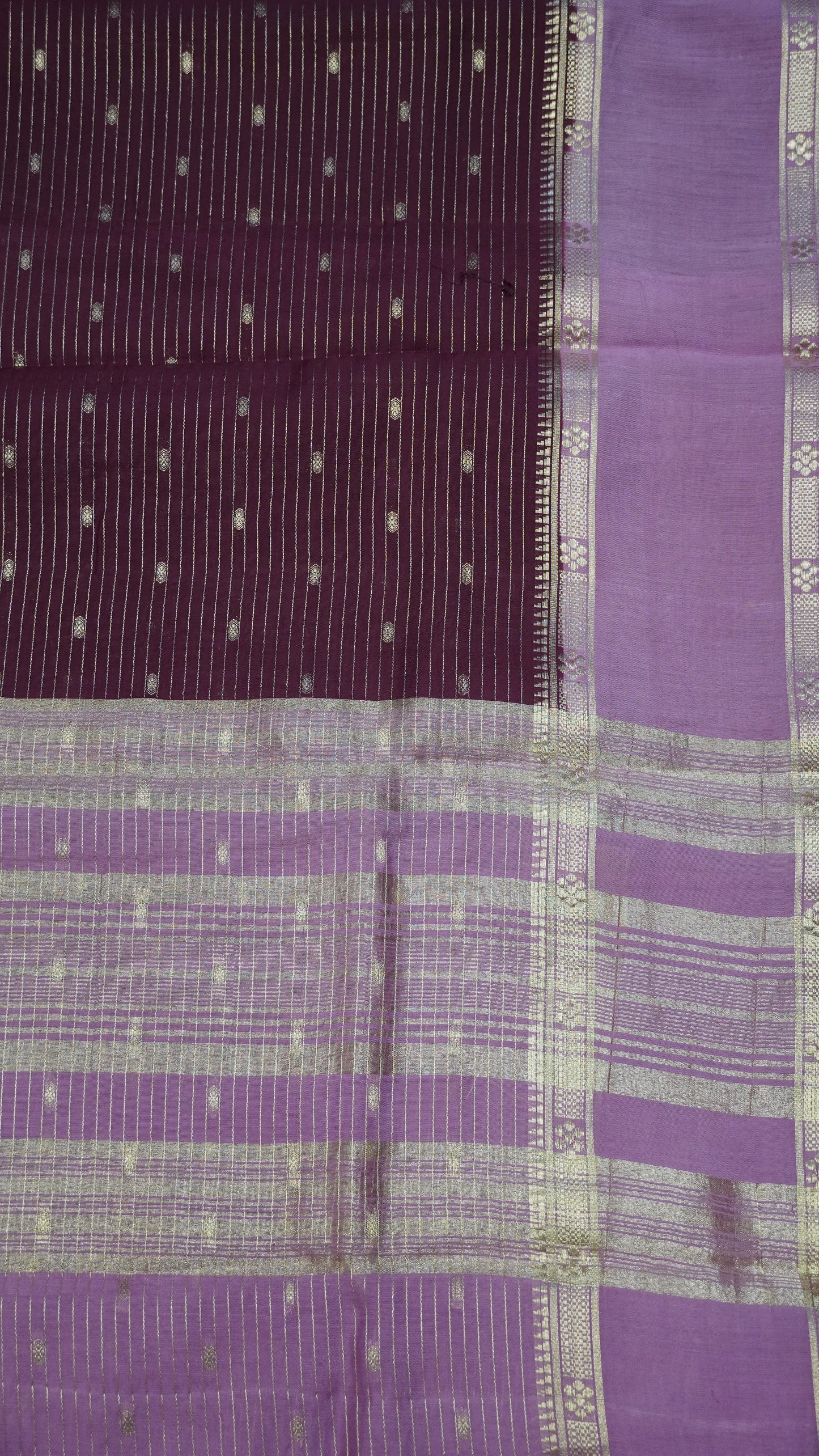 Viscose Saree-Floral Rettapet - Wine