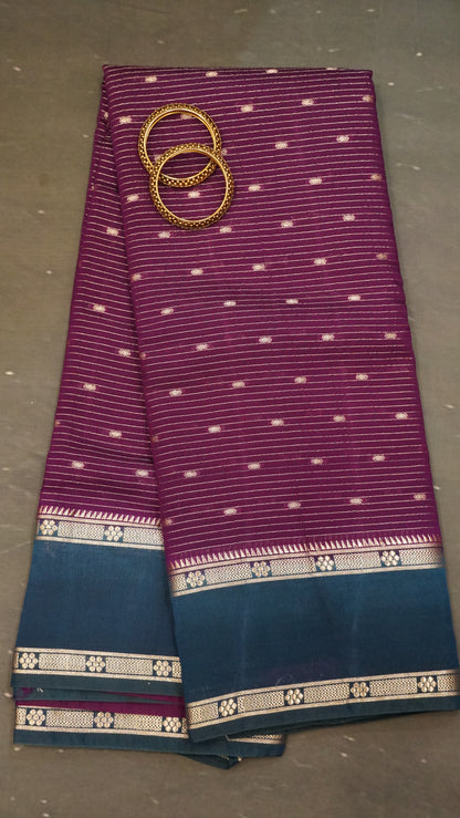 Viscose Saree-Floral Rettapet - Voilet