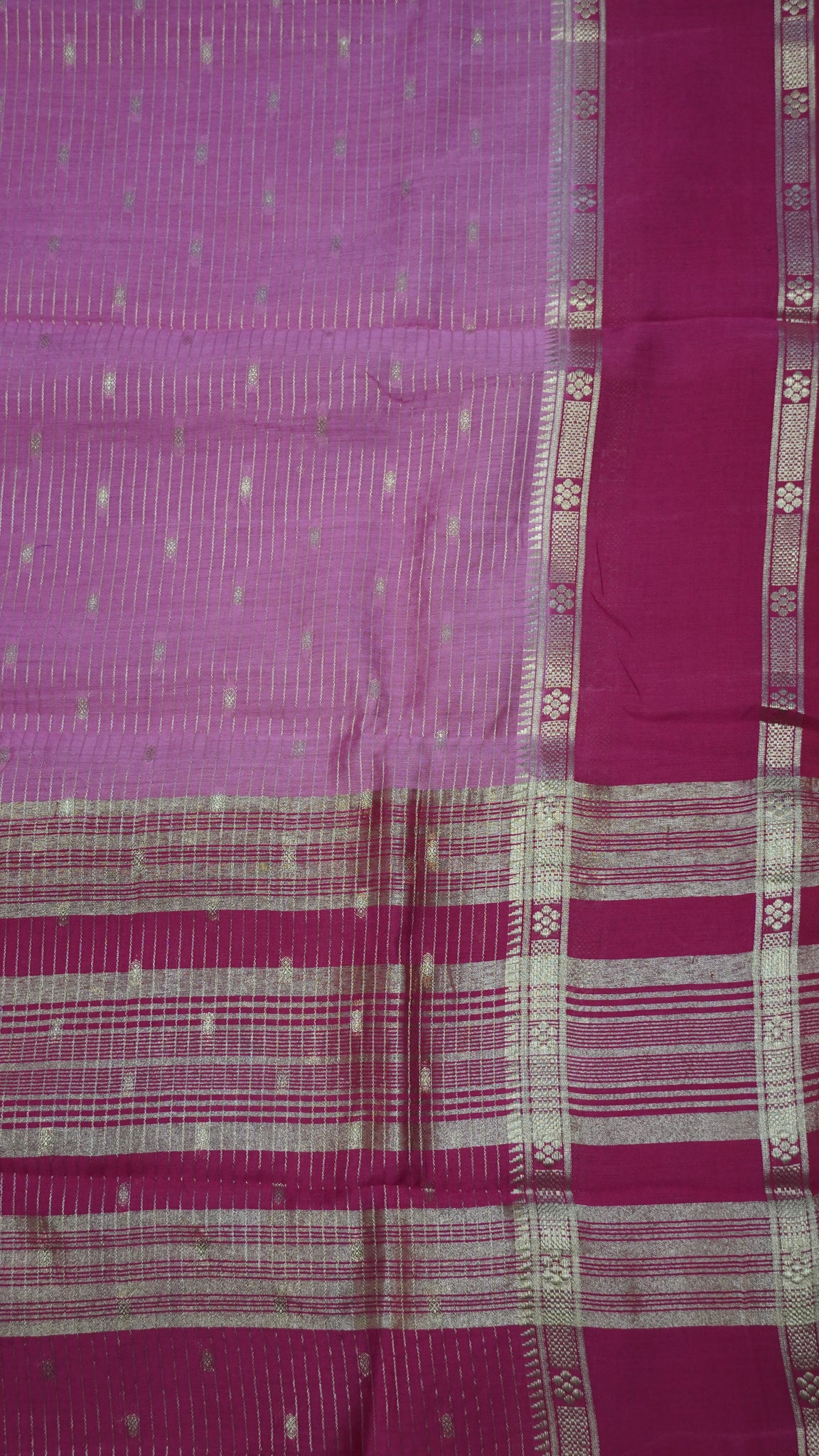 Viscose Saree-Floral Rettapet -Pink