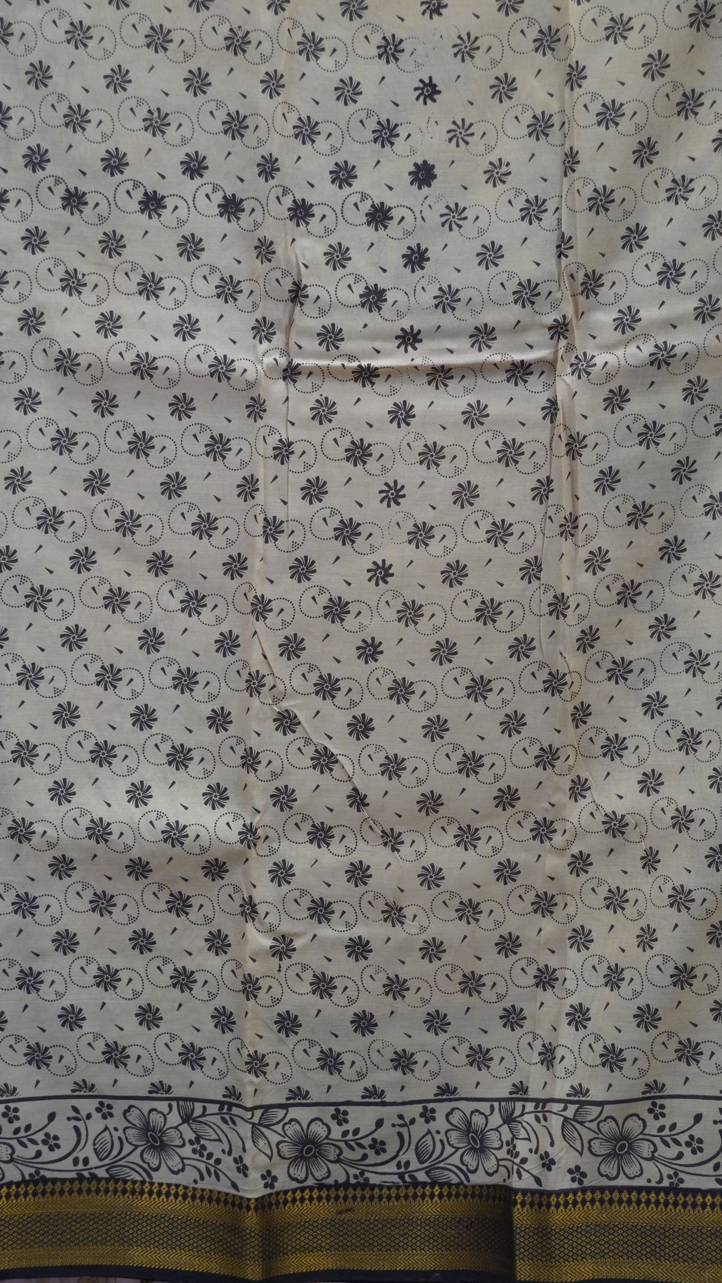 Kalamkari Silk Saree-Brown with Chinoor Print