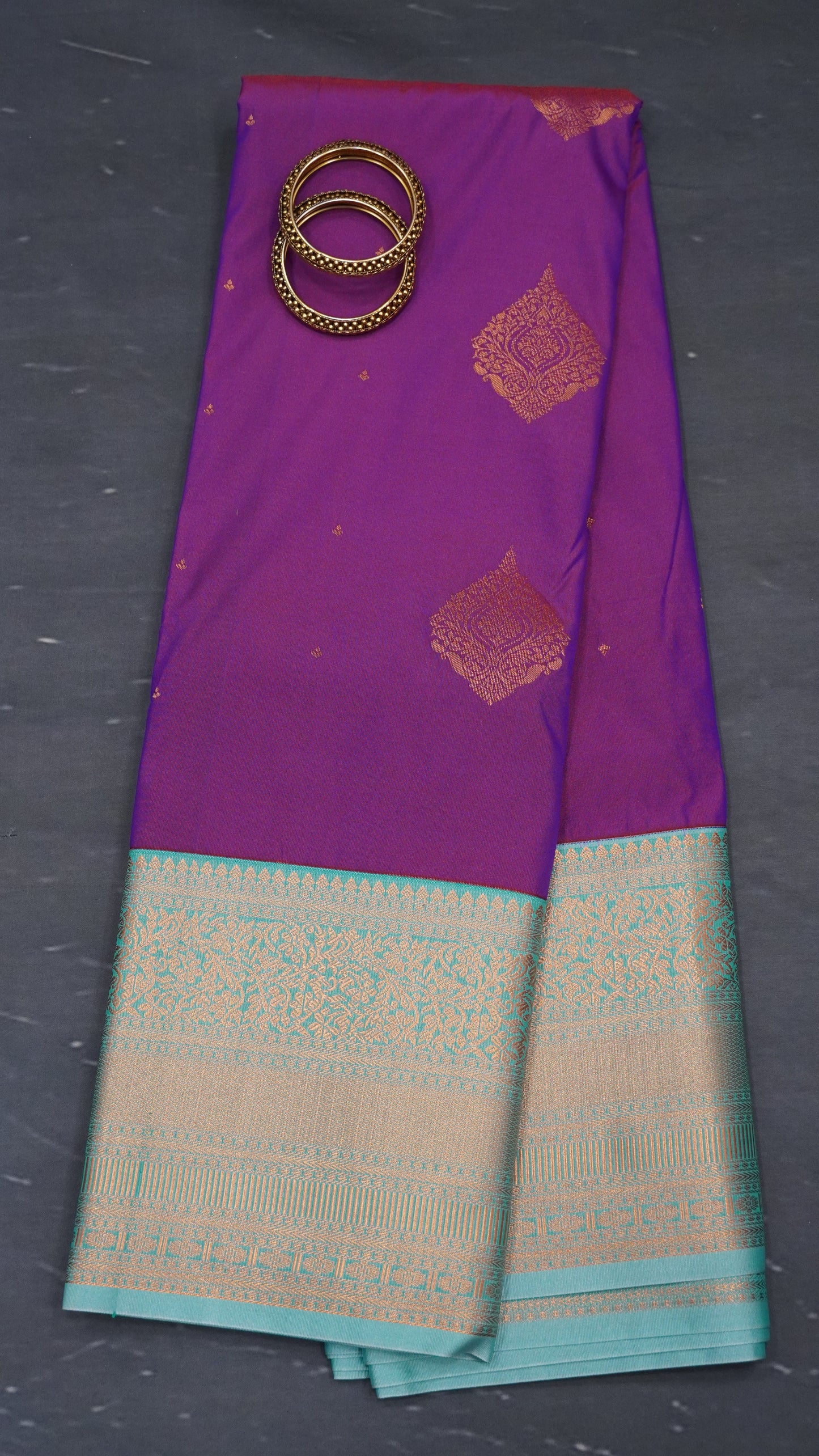 Semi Kanjivaram Silk Saree - Purple