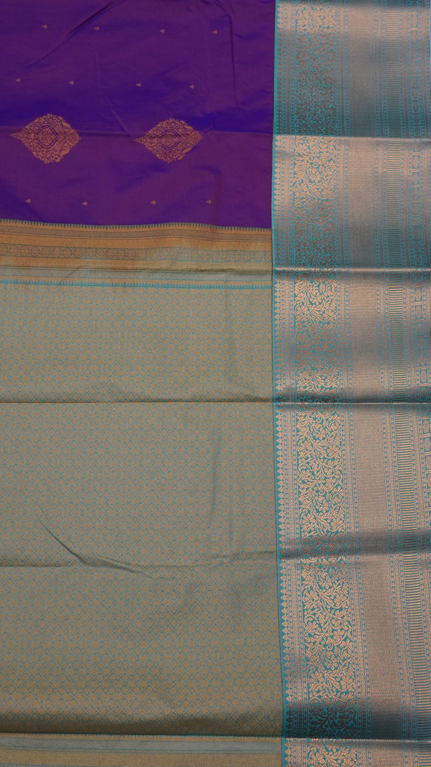Semi Kanjivaram Silk Saree - Purple