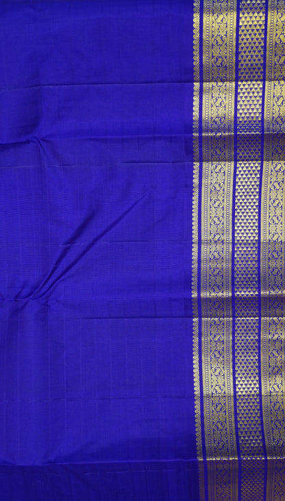 Pure Kanjivaram Silk Saree -Checkered Pattern Multi Color