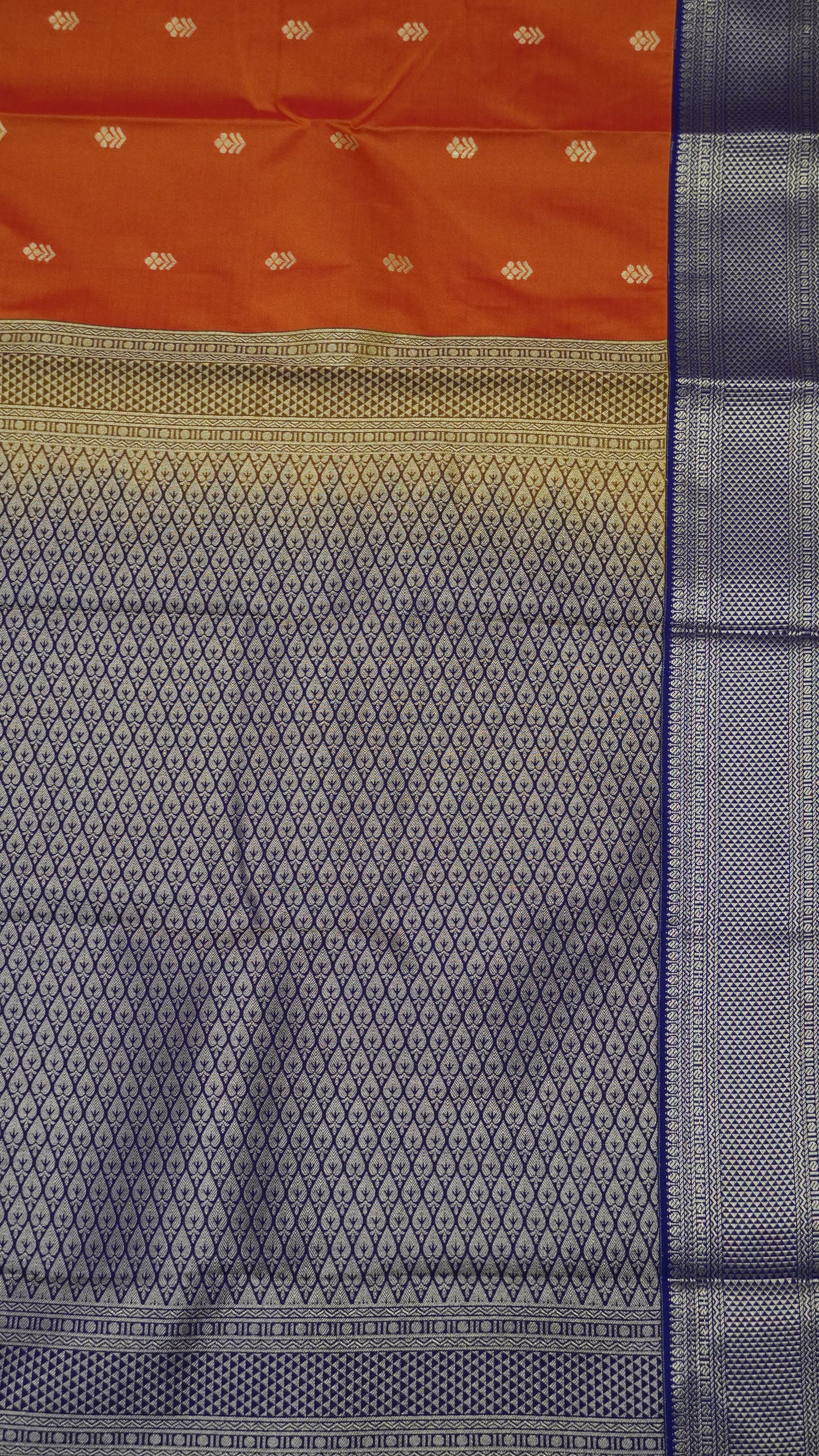 Semi Kanjivaram Silk Saree - Orange