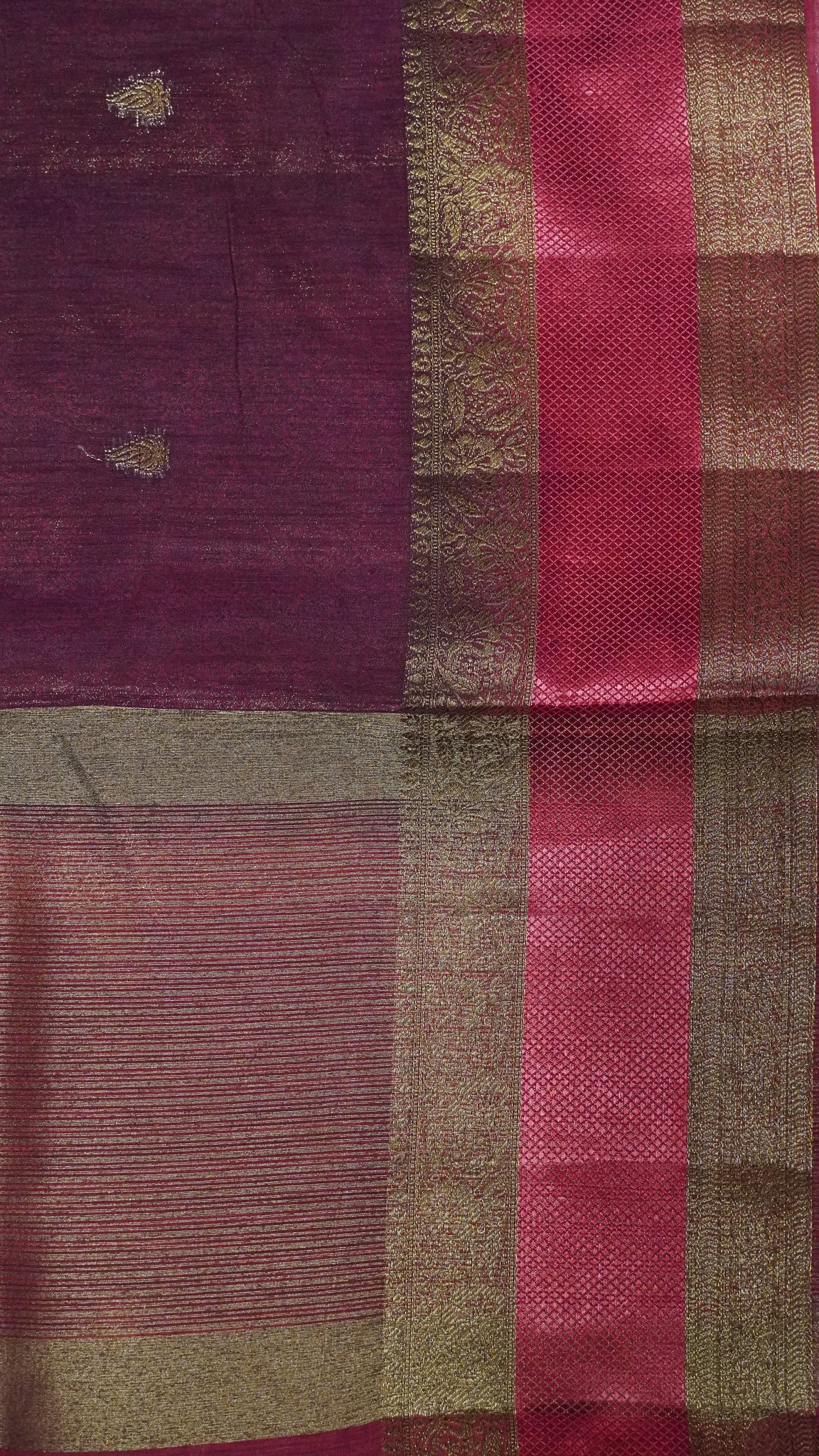 Bamboo Silk Saree Retapett Border- Maroon