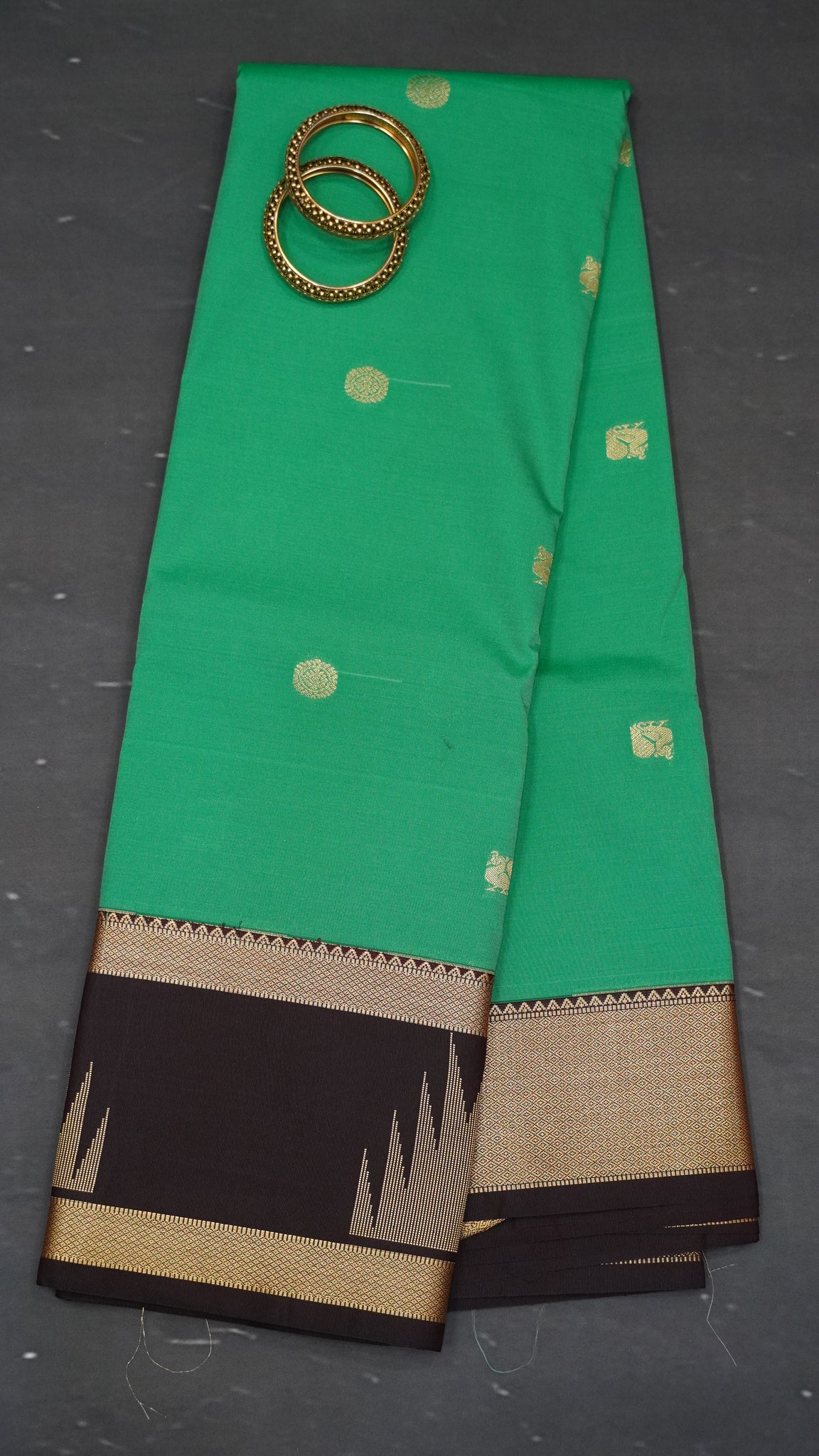Semi Kanchipuram Silk Saree -Green
