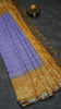 Semi Linen Saree Lavender With Light Orange With Small Zari Border thumbnail