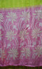 Semi Linen Parrot Green With Pink With Small Zari Border thumbnail