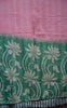 Semi Linen Saree Peach With Green With Small Zari Border thumbnail