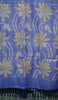 Semi Linen Saree Grey With Lavender With Small Zari Border thumbnail