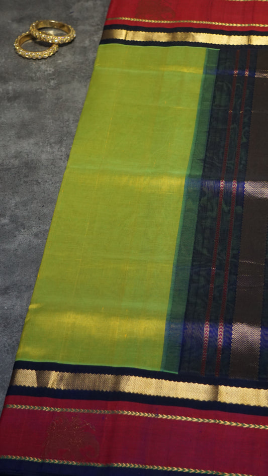 Silk Cotton Saree Light Green